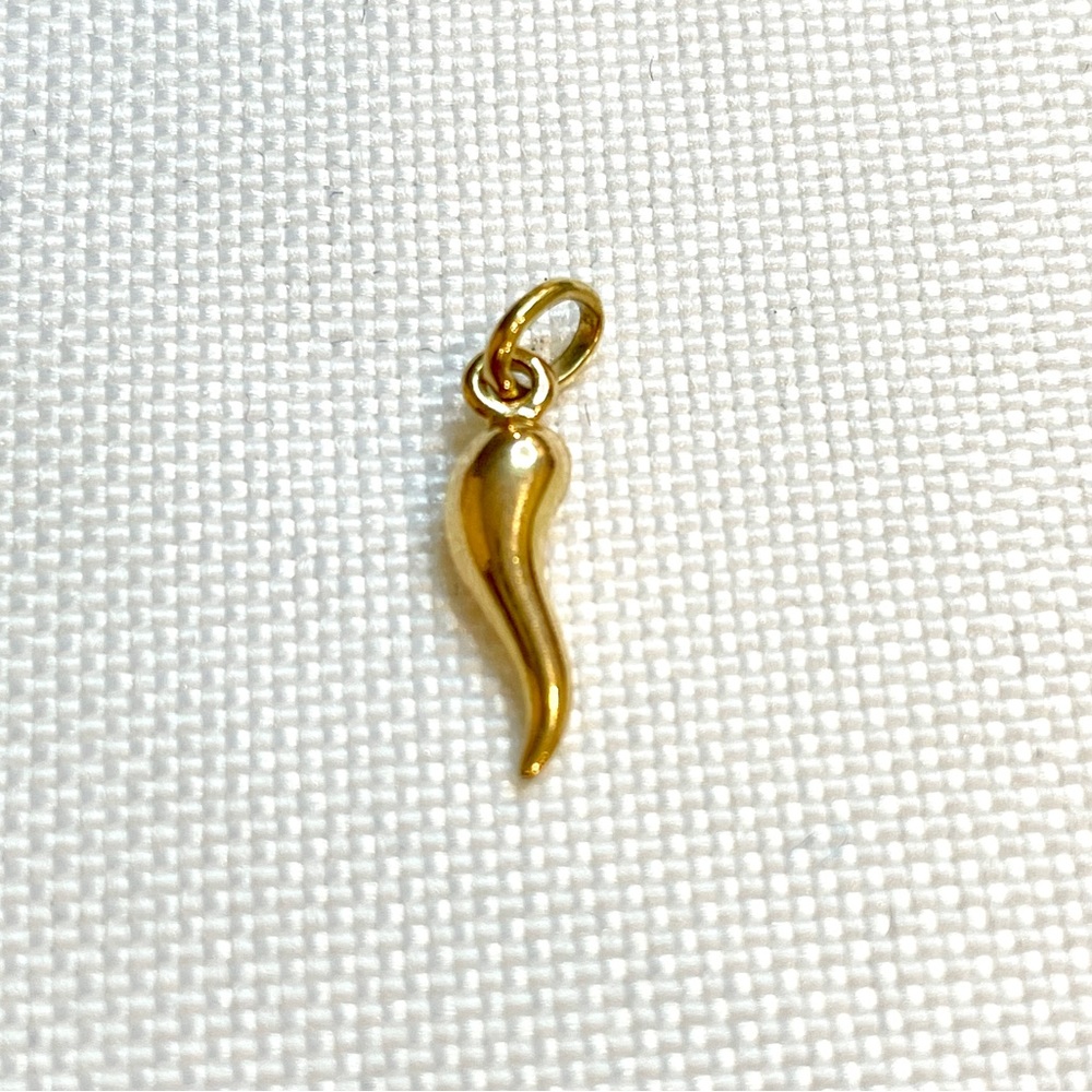 ❗️Sold❗️18 Yellow Gold Italian 3D Horn Pendant Charm